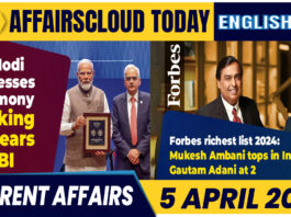 Current Affairs 5 April 2024 English new