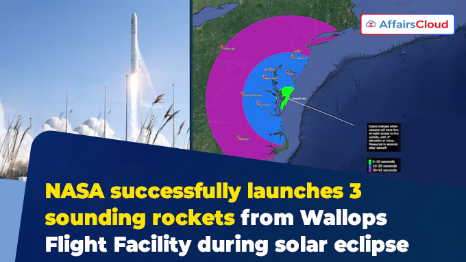 NASA successfully launches 3 sounding rockets from Wallops Flight Facility during solar eclipse