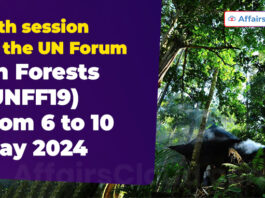 19th session of the UN Forum on Forests (UNFF19) from 6 to 10 May 2024
