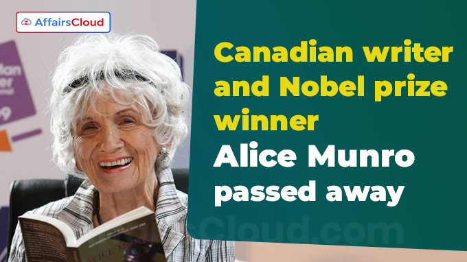Canadian writer and Nobel prize winner Alice Munro dies at 92