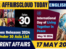 Current Affairs 17 May 2024 English