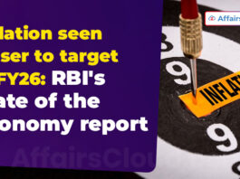 Inflation seen closer to target in FY26 RBI's state of the economy report