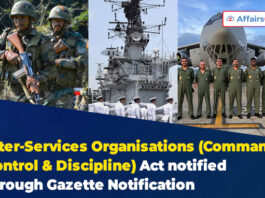 Inter-Services Organisations (Command, Control & Discipline) Act notified through Gazette Notification