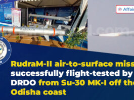 RudraM-II air-to-surface missile successfully flight-tested by DRDO from Su-30 MK-I off the Odisha coast