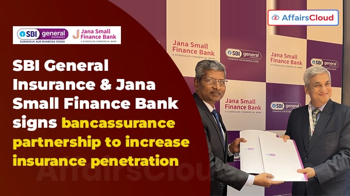 SBI General Insurance signs bancassurance partnership with Jana Small Finance Bank to increase insurance penetration