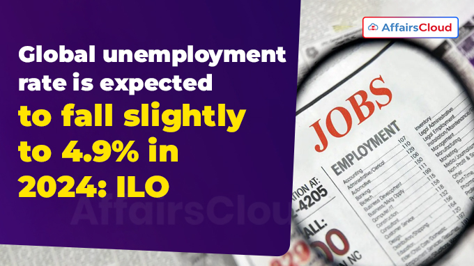 Global unemployment rate is expected to fall slightly to 4.9% in 2024
