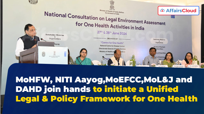 MoHFW, NITI Aayog,MoEFCC,MoL&J and DAHD join hands to initiate a Unified Legal & Policy Framework for One Health