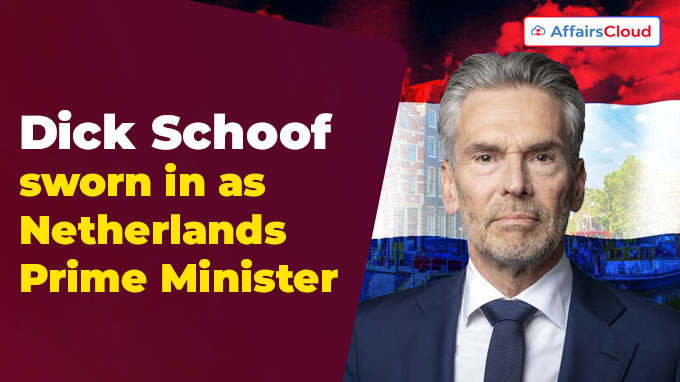 Dick Schoof sworn in as Netherlands Prime Minister