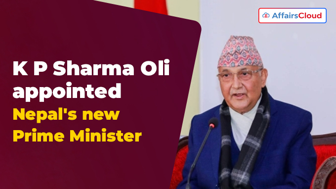 K P Sharma Oli appointed Nepal's new Prime Minister