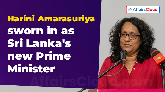 Harini Amarasuriya sworn in as Sri Lanka's new Prime Minister