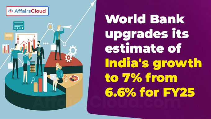 World Bank upgrades its estimate of India's growth to 7% from 6.6% for FY25