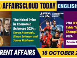 Current Affairs 16 October 2024 English