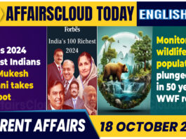 Current Affairs 18 October 2024 English