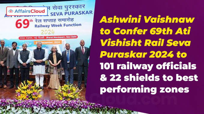 Ashwini Vaishnaw to Confer 69th Ati Vishisht Rail Seva Puraskar 2024 to 101 railway officials & 22 shields to best performing zones