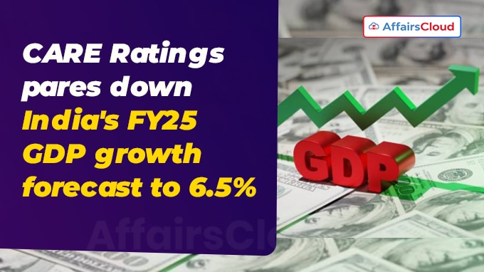 CARE Ratings pares down India's FY25 GDP growth forecast to 6.5%