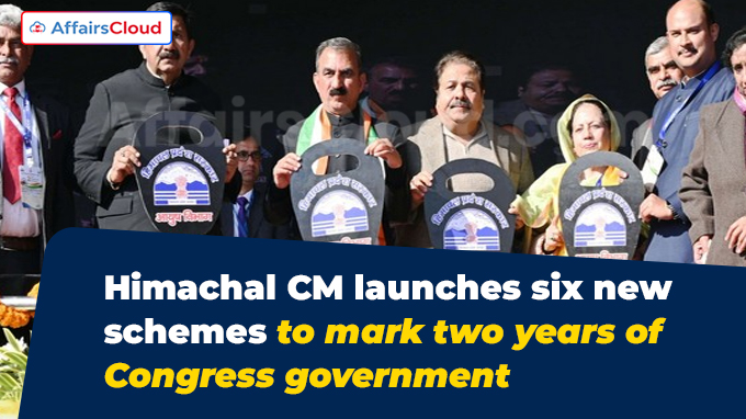 Himachal CM launches six new schemes to mark two years of Congress government