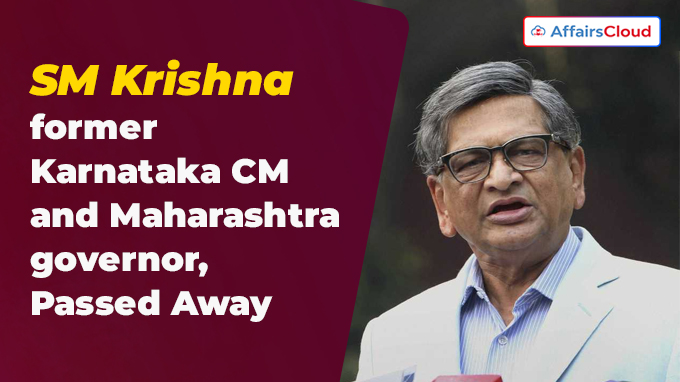 SM Krishna, former Karnataka CM and Maharashtra governor, dies at 92