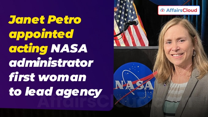 Janet Petro appointed acting NASA administrator- first woman to lead agency