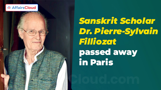 Sanskrit Scholar Dr. Pierre-Sylvain Filliozat passed away in Paris