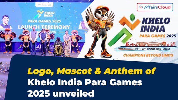 Logo, Mascot & Anthem of Khelo India Para Games 2025 unveiled