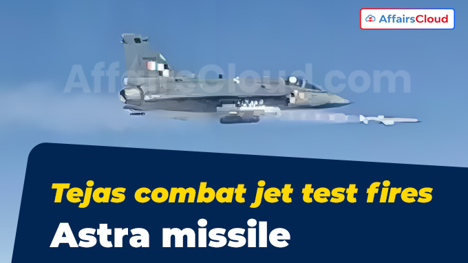 Tejas combat jet test fires Astra missile