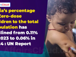 India’s percentage of Zero-dose children to the total population has declined from 0.11% in 2023 to 0.06% in 2024