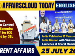 Current Affairs 25 July 2025 English