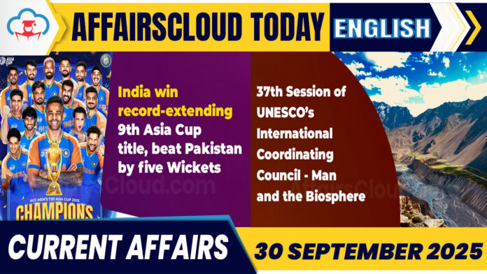 Current Affairs 30 Sep 2025 English