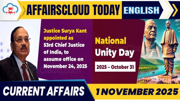 Current Affairs 1 Nov 2025 English