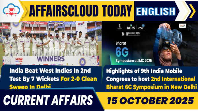 Current Affairs 15 Oct 2025 English