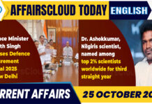 Current Affairs 25 October 2025