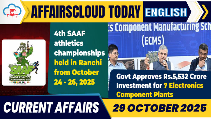 Current Affairs 29 Oct 2025 English