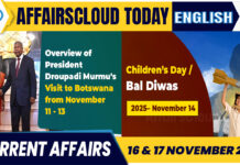 Current Affairs 16 & 17 November 2025