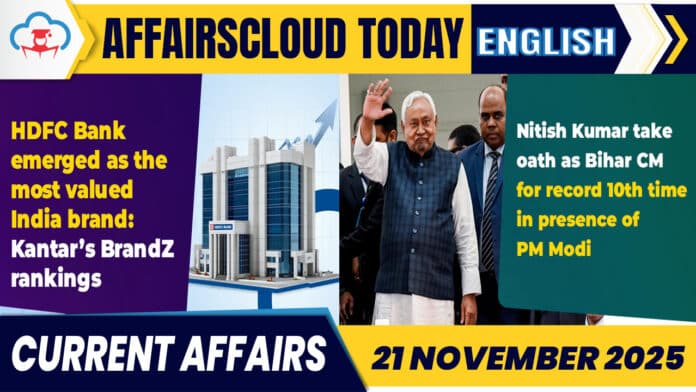 Current Affairs 21 Nov 2025 English