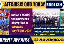 Current Affairs 26 November 2025