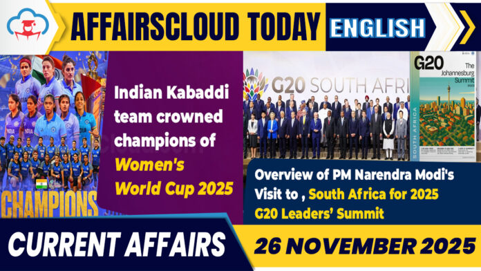 Current Affairs 26 Nov 2025 English