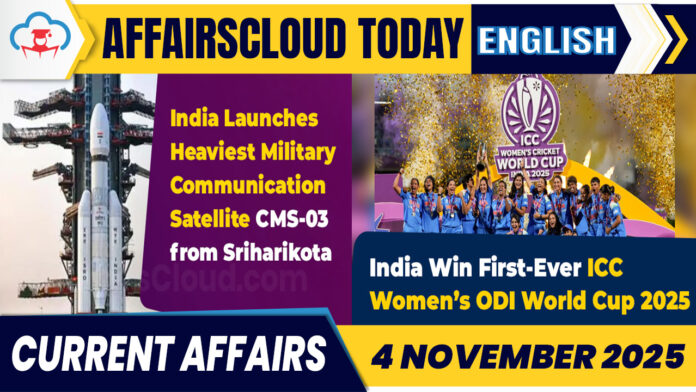 Current Affairs 4 Nov 2025 English