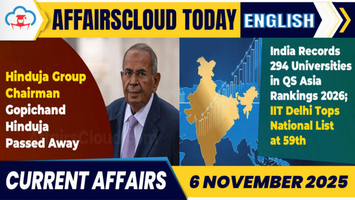 Current Affairs 6 Nov 2025 English