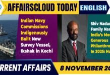 Current Affairs 8 November 2025