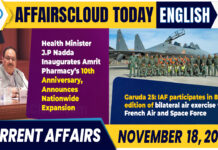 Current Affairs 18 November 2025