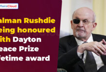 Salmon Rushdie Honored with Dayton Peace Prize-Lifetime Achievement Award 2025