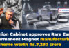 Cabinet Approves Rs.7,280 Crore Scheme to Promote Manufacturing of Sintered REPM
