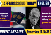 Current Affairs 13, 14 & 15 December 2025