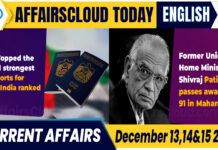 Current Affairs 13, 14 & 15 December 2025