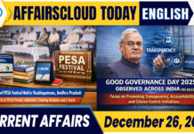 Current Affairs 26 December 2025