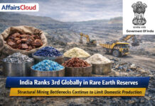 India Ranks 3rd in Rare Earth Reserves with 6.9 million tonnes REO, China Tops the List