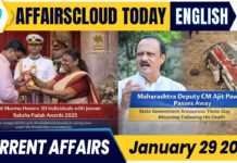 Current Affairs 29 January 2026