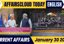 Current Affairs 30 January 2026