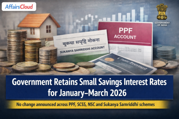 Small savings schemes 2026 Rates stay unchanged for January-March quarter