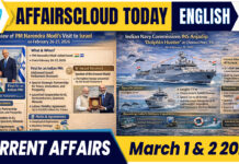 Current Affairs 1 & 2 March 2026